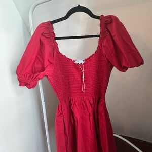 Red hill house smocked dress short